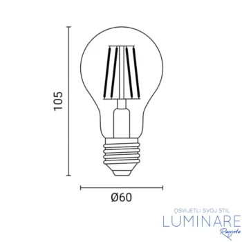 Alternative view of LED FILAMENT ŽARULJA E27 6W A60