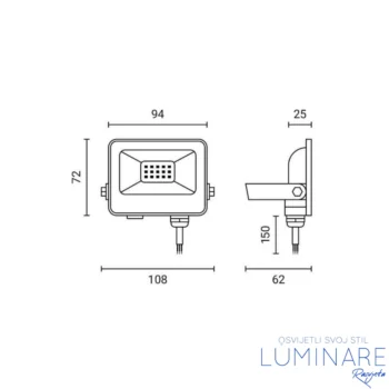 Alternative view of LED REFLEKTOR SMD 10W BIJELI IP65