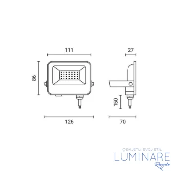 Alternative view of LED REFLEKTOR SMD 20W CRNI IP65