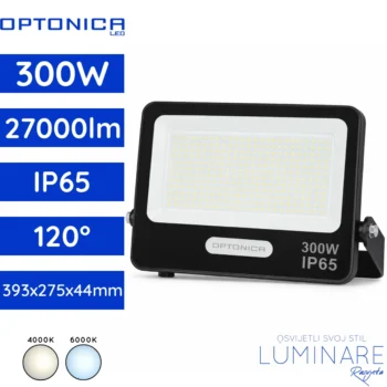 SMD LED reflektor 300W 27000lm 4000K 6000K crni IP65