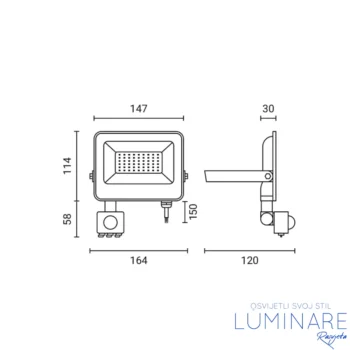 Alternative view of LED REFLEKTOR SMD 30W BIJELI IP65 SENZOR